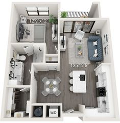 the floor plan of a two bedroom apartment