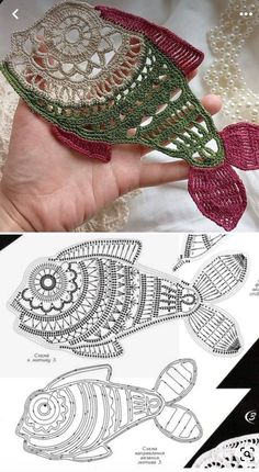 crochet patterns and instructions on how to make an ornament for fish