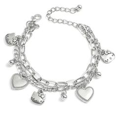 Brand New Pet Free Smoke Free. Gorgeous Hello Kitty Silver Multi Layered Bracelet