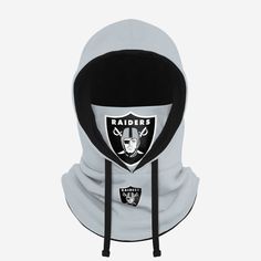 Las Vegas Raiders Alternate Team Color Drawstring Hooded Gaiter FOCO - FOCO.com Winter Sports Hoodie With Drawstring, Winter Outdoor Hoodie With Drawstring, Winter Sports Event Hoodie With Drawstring Hood, Gray Winter Fan Gear Hoodie, Team-colored Hooded Top For Fan Gear, Team-colored Hooded Tops With Drawstring, Raiders Snapback Hats, Raiders Hoodie, Baltimore Ravens Hoodie