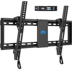 the tilting tv wall mount is shown with two large flat screen screens on each side