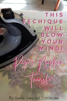 an iron on top of a table with the words, this technique will blow your mind