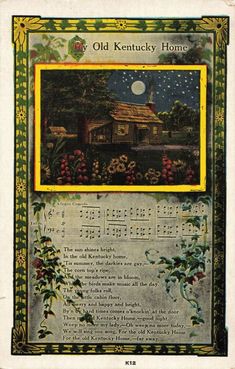 an old kentucky home is featured on the front cover of this postcard for christmas