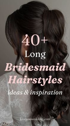 Looking for stunning long hairstyles for bridesmaids or the maid of honor? We’ve got 40+ amazing ideas for long hair, including updos, buns, braids, and half up half down styles. Whether your wedding vibe is boho, rustic, modern, or simple, we’re sharing the best bridesmaid hairstyle ideas to help you create the perfect look. Wedding Hairstyle Bridesmaids, Hairstyle For Bridesmaid Long Hair, Long Hair Styles For Bridesmaids, Half Updo Hairstyles Wedding, Half Up Hair Styles Long Hair, Bridesmaid Half Up Half Down, Maid Of Honor Hairstyles Half Up, Matron Of Honor Hairstyles