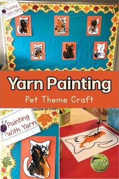 yarn painting is an art project for kids to make