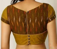 Kalamkari Blouse Designs, Ikat Blouse Designs, Ikat Blouse, Kalamkari Blouse, Sari Blouse Designs