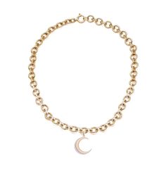 Description Handcrafted in 18 karat Yellow gold, this Pave Midsize Mixed Link Chain with our Diamond Crescent Medallion represents Karma. The crescent moon which was chosen from the latin word "crescere," to grow. Every day is a new day to work towards truth and balance. We have a choice regarding what kind of energy we want to put out there in the world. This piece can be hand-engraved to express something unique to you; personal initials, the initials of a loved one, or the first letters of th Gold Moon-shaped Engraved Necklace, Celestial Style Yellow Gold Necklace With Polished Finish, Fine Jewelry Crescent Moon Charm Necklace, Yellow Gold Half Moon Jewelry With Moon Charm, Yellow Gold Half Moon Necklace With Moon Charm, Yellow Gold Plated Moon Jewelry, Yellow Gold Half Moon Charm Necklace, Yellow Gold Jewelry With Moon Charm, Yellow Gold Moon Charm Jewelry