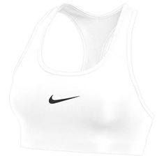 Nike Swoosh 2.0 Bra The Nike Dri-FIT Swoosh Sports Bra features Dri-FIT technology to help keep you dry and comfortable. It provides medium support for gym workouts, spin, cross training, tennis and running. Low racerback strap allows for a full range-of-motion. Tight fit for a body-hugging feel. Nonpadded. Body/lining: 82% recycled polyester/18% spandex. Bottom hem: 49% recycled polyester/26% nylon/25% rubber. Interlining: 80% polyester/20% spandex. Nike Sports Bra Outfit, Sports Bra Outfit, Compression Bra, Sport Bras, White Sports Bra, Strappy Sports Bras, Swim Shoes, Nike Flyknit, Nike Sports Bra