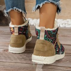 Patterned ArgyleMaterial FabricToe Style Round toeAll-season WinterItem ID UH35369 Ethnic Patterns, Snow Shoes, Snow Boots, Keep Warm, High Tops, Ankle Boots, Fall Winter, For Women, Boots