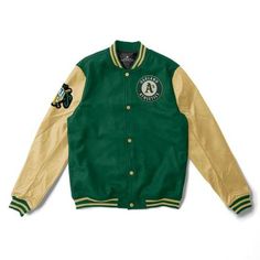 Oakland Athletics Cream Varsity Jacket – MLB Varsity Jacket Leather Varsity Jacket Features: leather varsity jacket that doesn’t comply with anyone else’s fashion. A varsity jacket that gives you comfort, style, and affordability in price. Undoubtedly this look of this classic varsity jacket is getting to be widespread in high school teams and senior classes […] Cream Varsity Jacket, Green Varsity Jacket, Custom Varsity Jackets, Leather Sleeve Jacket, Leather Varsity Jackets, Baseball Teams, Varsity Letterman Jackets, College Jackets, Letterman Jacket