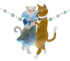 Cats Dancing Samba Large Necklace | Available at Bamboo Jewelry Online for $80! Cats Dancing, Large Crystals