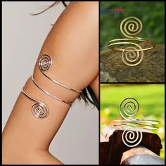 Swirl Arm Bangle. Adjustable. Made Of Metal Alloy. Comes In 2 Colors: Gold & Silver. Each Arm Bangle Sold Separately At Listed Retail Price! Bohemian Metal Bracelets For Spring, Spring Bohemian Metal Bracelets, Silver Spiral Bohemian Bracelets, Arm Bangles, 2 Colours, Swirl, Silver Gold, Bangles, Silver