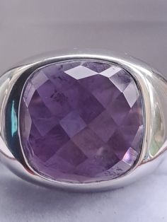 Beautiful 😍  Hallmarked Sterling Silver  Set with a multi faceted natural Amethyst  Stunning ring 💍 😍  Size U UK  Size 10 USA  11.9g Formal Faceted Purple Amethyst Ring, Faceted Purple Amethyst Ring For Formal Occasions, Purple Amethyst Hallmarked Signet Ring, Formal Faceted Amethyst Ring, Formal Faceted Purple Ring, Purple Faceted Ring For Formal Occasions, Formal Purple Faceted Ring, Purple Amethyst Signet Ring With Polished Finish, Faceted Purple Amethyst Ring Fine Jewelry