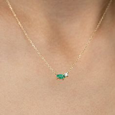 A marquise emerald and diamond necklace in 14K solid gold in cluster set. An elegant necklace for women with natural gemstones and a great idea for a birthday gift for her, as emerald is the May birthstone.   D E T A I L S ● Metal: 14K solid gold, 14K white gold or 14K rose gold ● Gemstones: Emerald, marquise cut, Diamond, brilliant cut ● Gemstones Weight: Emerald 0.13 ct, Diamond 0.03 ct ● Length: 40 cm H O W ∙ T O ∙ O R D E R Choose from the drop-down menu the available options (Metal) and lea Collaring Ceremony, Emerald Diamond Necklace, Delicate Diamond Necklace, Emerald And Diamond Necklace, Bridal Necklaces, Contemporary Handmade Jewelry, Handmade Gold Necklace, Gold Amethyst Ring, Minimalist Jewellery