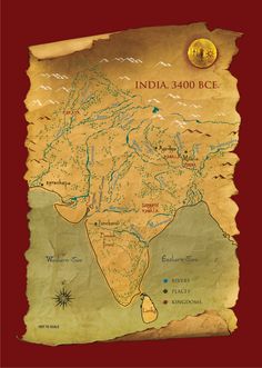 a map of india with all the major cities and rivers on it's sides