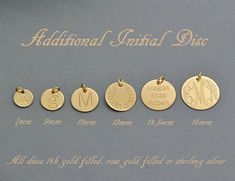 Metal Stamped Jewelry, Sterling Silver Initial, Jewelry Tags, Gold Bar Necklace, Disc Pendant, Disc Necklace, Initial Jewelry, Birthstone Charms