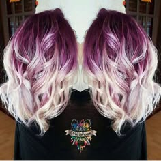 Plum Purple Hair, Lilac Hair Color, Underlights Hair, White Blonde Hair, Makeup Tip, Lilac Hair, Hair Color Purple, Color Your Hair, Penteado Cabelo Curto