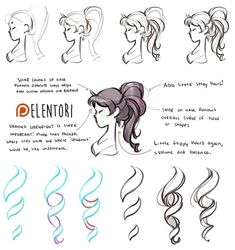 Tools Drawing, Drawing Hair Tutorial, Draw Hair, Hair Sketch, Hair Artist, Sketches Tutorial, Drawing Stuff, Drawing Lessons, Anatomy Art