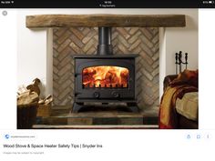 a wood burning stove in a living room