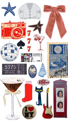 an assortment of different items are shown in this image