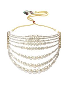 This jewellery set consists of a chocker necklace and a pair of earringsGold-plated necklace, has white beaded detail, and is secured with a drawstring closureA pair of matching earrings, each secured with a post and back closure Size & Fit Necklace Length: 20.5 cmWidth 10.5 cmEarring Length: 2.5 cm Width: 2.5 cm Material & Care Material: AlloyPlated: Gold-PlatedStone type: KundanCare InstructionsWipe your jewellery with a soft cloth after every useAlways store your jewellery in a flat box to avoid accidental scratchesKeep sprays and perfumes away from your jewelleryDo not soak your jewellery in waterClean your jewellery using a soft brush, dipped in jewellery cleaning solution only Dispatch within 7 days White Metal Pearl Choker Necklace, White Metal Beaded Necklaces With Beaded Chain, White Metal Beaded Necklaces With Round Beads, Adjustable White Metal Beaded Necklace, White Adjustable Traditional Choker, Traditional White Adjustable Choker, Adjustable Pearl Beads For Party, White Pearl Choker Jewelry, Adjustable Pearl White Bridal Necklace With Pearl Chain