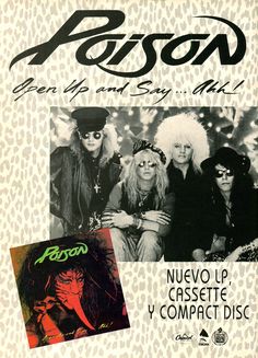 an advertisement for the rock and roll band, kisson with their name on it