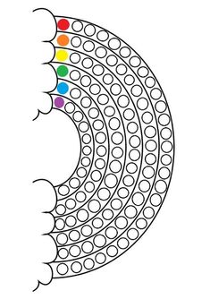 a coloring page with circles and dots on it