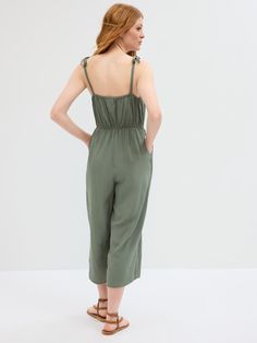 Wide-Leg Cami Jumpsuit | Gap Factory Cami Jumpsuit, Square Necklines, Square Neckline, Jumpsuit Dress, Jumpsuit Romper, Spaghetti Strap, Gap, Spaghetti, Wide Leg