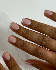 Muted French Nails, Muted French Manicure, Modest Nails, Russian Manicure, French Manicures, Mens Nails, Fall Gel Nails, Subtle Nails