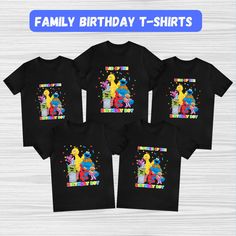 Personalized birthday T shirts * Colors and characters can be customized at your request * If you would like to add extra wording  there will be an additional fee. ⁕Please message me before placing your order if you would like to make changes. ✨ Don't see what you're looking for? Message me directly and I can create it for you💖 Shipping: When placing your order kindly take into consideration that it take 3-5 business to process orders, plus shipping.. * Standard shipping takes 3-8 business days * Express shipping takes 1-3 business days Please make your selection at check out accordingly. Cookie Monster Birthday Party Shirts, Family Birthdays, Personalized Party, Party Shirts, Personalized T Shirts, Personalized Birthday, Boy Birthday, Abc, Halloween Shopping