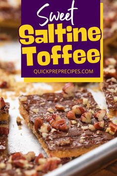 Indulge in the perfect blend of sweet and crunchy with this sweet saltine toffee! It’s an easy-to-make treat that combines melted butter, sugar, chocolate, and crispy saltine crackers. With just a few simple ingredients and minimal effort, you’ll have a mouthwatering dessert that’s ideal for any celebration or cozy night in. Ready to satisfy your sweet tooth? Head over to Quick Prep Recipes for the full details and start making this toffee today! Saltine Cracker Toffee, Saltine Toffee, Cracker Toffee, Toffee Recipe, Saltine Crackers, Prep Recipes, Cozy Night, Dark Chocolate Chips, Semisweet Chocolate