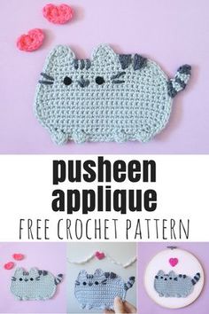 crochet pattern for a pusheen applique