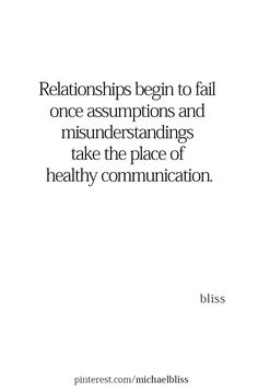 a white book cover with the words,'relationships begins to fall once asymptions and misinderstandings take the place of healthy communication