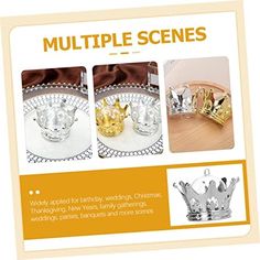 three different types of crowns are shown in this brochure for the children's birthday party