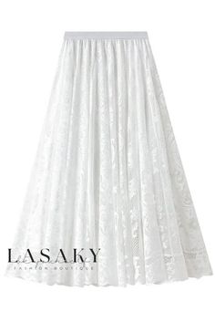 Lasaky - Elegant Silk Lace Ensemble: Half-Skirt with Coordinating Cardigan and High-Waisted A-Line Skirt Gauze Skirts, Elegant Office, Half Skirt, Silk Lace, Pink Midi Dress, Vintage Elegant, Maxi Dress Party, Casual Skirt, Chiffon Lace