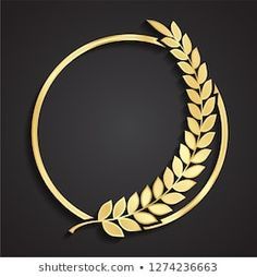 a gold laurel wreath on a black background