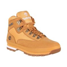 The Timberland Company Men's Timberland Euro Hiker - Wheat Nubuck The Euro Hiker is a customer favorite, due to its uniquely rugged good looks and superior comfort. These men's hiking boots feature premium leather, rugged Cordura® fabric, cushiony EVA midsoles and outsoles built for traction on varied surfaces. DETAILS: Premium full-grain leather and Cordura® nylon uppers EVA midsole offers all-day comfort, lightweight cushioning and shock absorption. Steel shank for arch support. Rubber outsole Timberland Euro Hiker, Timberland Boots Outfit Mens, Sport Shoes Design, Timberland Boots Outfit, Timberland Boots Mens, Amazon Shoes, Shoes Boots Timberland, Kicks Shoes, Mens Hiking Boots