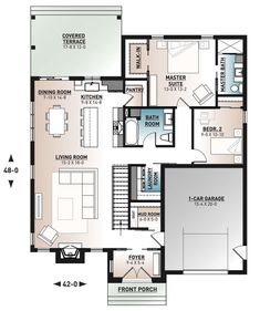 the floor plan for a two story house