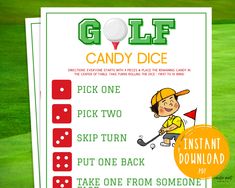 a poster with instructions to play golf for kids