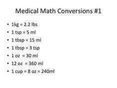 a white sheet with the words medical math conversations 1