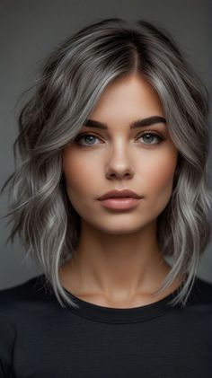 #BEAUTY, #RELATIONSHIPS #Fashion #Animals #Outfits #Winter Outfits #Animals Bob Hair Color, Hair Color Streaks, Silver Hair Color, Gray Hair Highlights, Long Bob Hairstyles