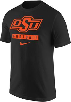 Show off your team pride in this Oklahoma State Cowboys Black Core Football Short Sleeve T Shirt! This OSU Short Sleeve Tee features a screen print of OSU team logo over "Football" on front chest. Make sure everyone knows you root for the Cowboys with this Black OSU T Shirt. Go Pokes! Ring spun, combed cotton jersey, Rib knit collar with interior taping, Open sleeve hem, Athletic fit, Tagless crew neck collar, Screen print graphic, Unisex, Fit: True to Size, 100% Cotton, Machine washable, 4 Baylor Shirt, Oklahoma State Cowboys Football, Wrestling Shorts, Osu Cowboys, Go Pokes, Baseball Shorts, Custom Sportswear, Oklahoma State Cowboys, Black Core