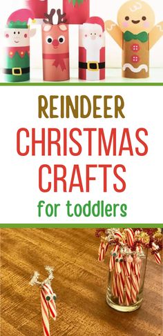 reindeer candy cane crafts with pipe cleaners; reindeer toilet paper roll art. Reindeer Toilet, Reindeer Crafts, Craft Instructions For Kids