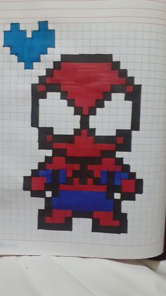 an image of a drawing of a cartoon character in red, white and blue colors