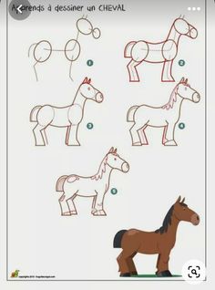 how to draw a horse step by step with pictures for kids and beginners in spanish