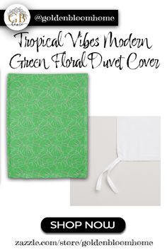 green floral patterned cover with white ribbon