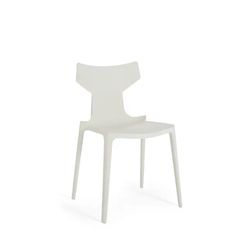 a white plastic chair against a white background