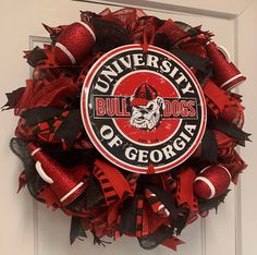 a red and black wreath that says university bulldogs of georgia