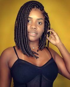 Bob Hairstyles Braids, Cornrow Updo On Natural Hair, Side Down Hairstyles, Braids Bob, Butterfly Hairstyle, Short Box Braids Hairstyles, Bob Braids, Faux Locs Hairstyles