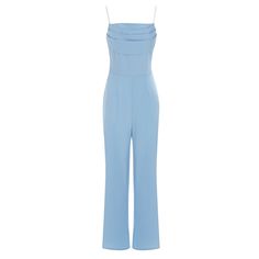 Introducing our beautiful Pearl Strap Light Blue Jumpsuit. perfect for any casual occasion! This jumpsuit is designed to keep you comfortable while still looking stylish and chic. The jumpsuit comes in a sleek and stylish design that is sure to turn heads.Crafted from high-quality polyester and cotton. this jumpsuit is both comfortable and durable. The knitted fabric type ensures that the jumpsuit maintains its shape and structure. while the light blue color adds a pop of color to your outfit.Fe Chic Light Blue Fitted Jumpsuits And Rompers, Fitted Light Blue Jumpsuit For Party, Casual Light Blue V-neck Jumpsuits And Rompers, Light Blue Jumpsuit, Chic Light Blue V-neck Jumpsuit, Light Blue V-neck Casual Jumpsuit, Vestidos Retro, Blue Jumpsuit, Dress Retro